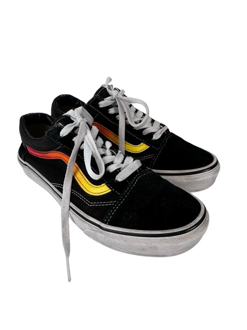 Vans Old Skool Black Sunset Stripe Sneakers Mens 5.5 Womens 7 Skate
